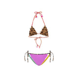 Bikini triangolo F**k Bambina con slip regolabile fantasia leo multi