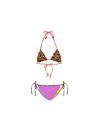 Bikini triangolo F**k Bambina con slip regolabile fantasia leo multi