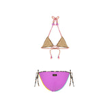 Bikini triangolo F**k Bambina con slip regolabile fantasia leo multi