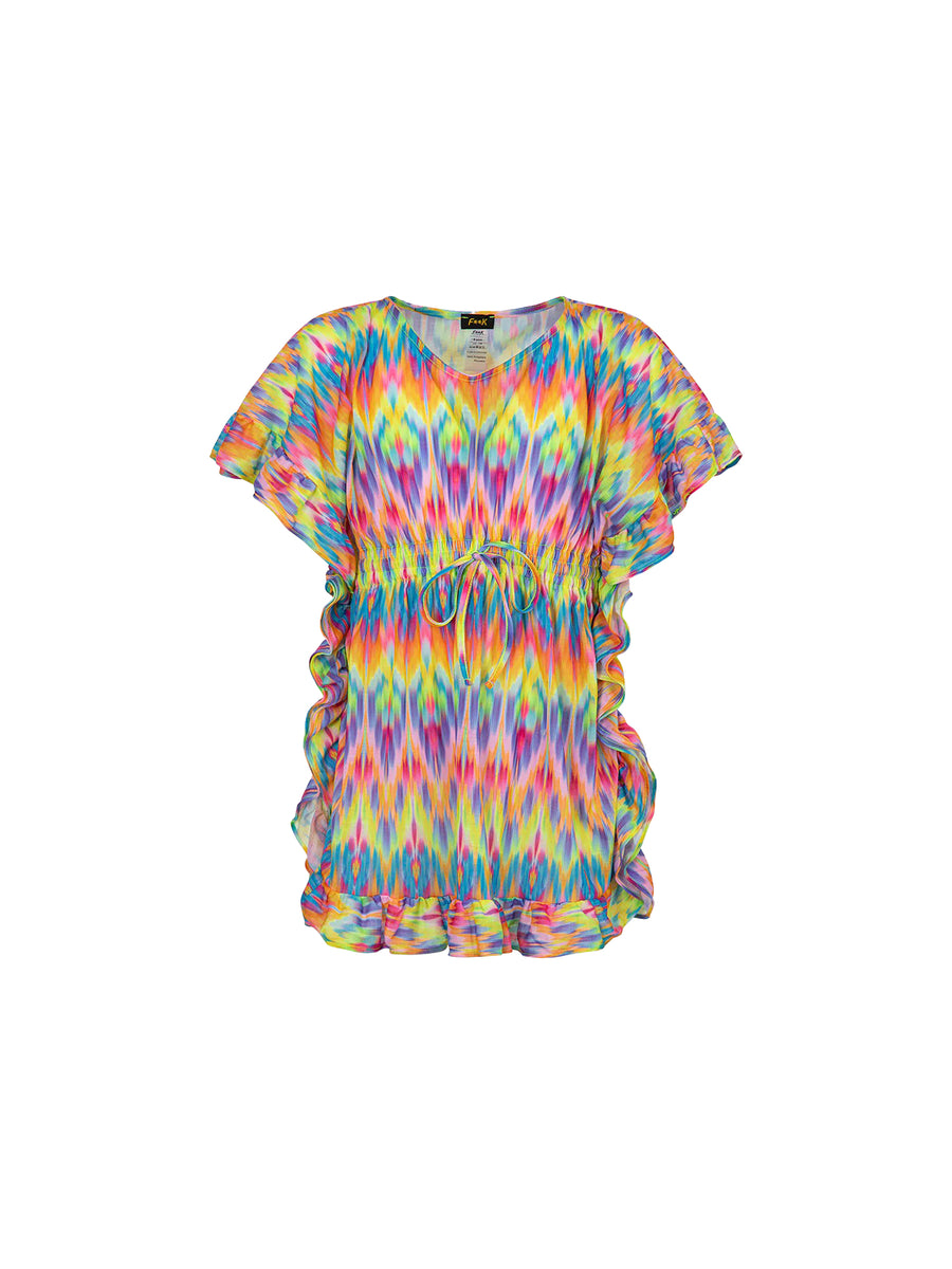 Caftano corto F**k Bambina fantasia multicolor