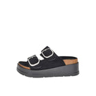 Sandalo Gold&Gold donna con zeppa e doppia fascia nero