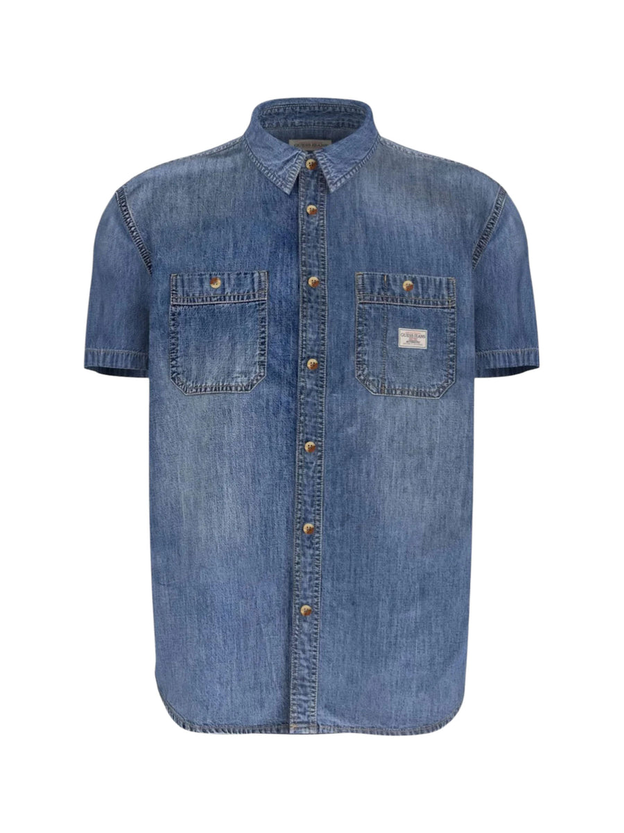 Camicia Guess uomo manica corta Regular denim scuro