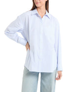 Camicia Guess donna manica lunga Oversized Pockets celeste multi