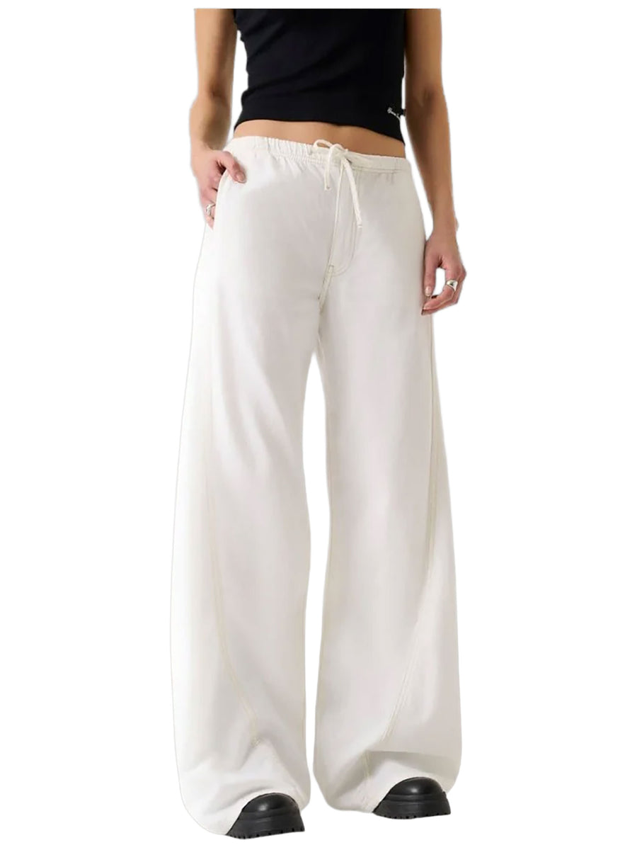Jogger Guess donna Twisted Extrawide bianco
