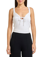 Top Guess donna Fashion Rib Lace bianco