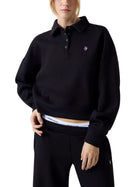 Polo Guess donna manica lunga Sweat Scuba nero