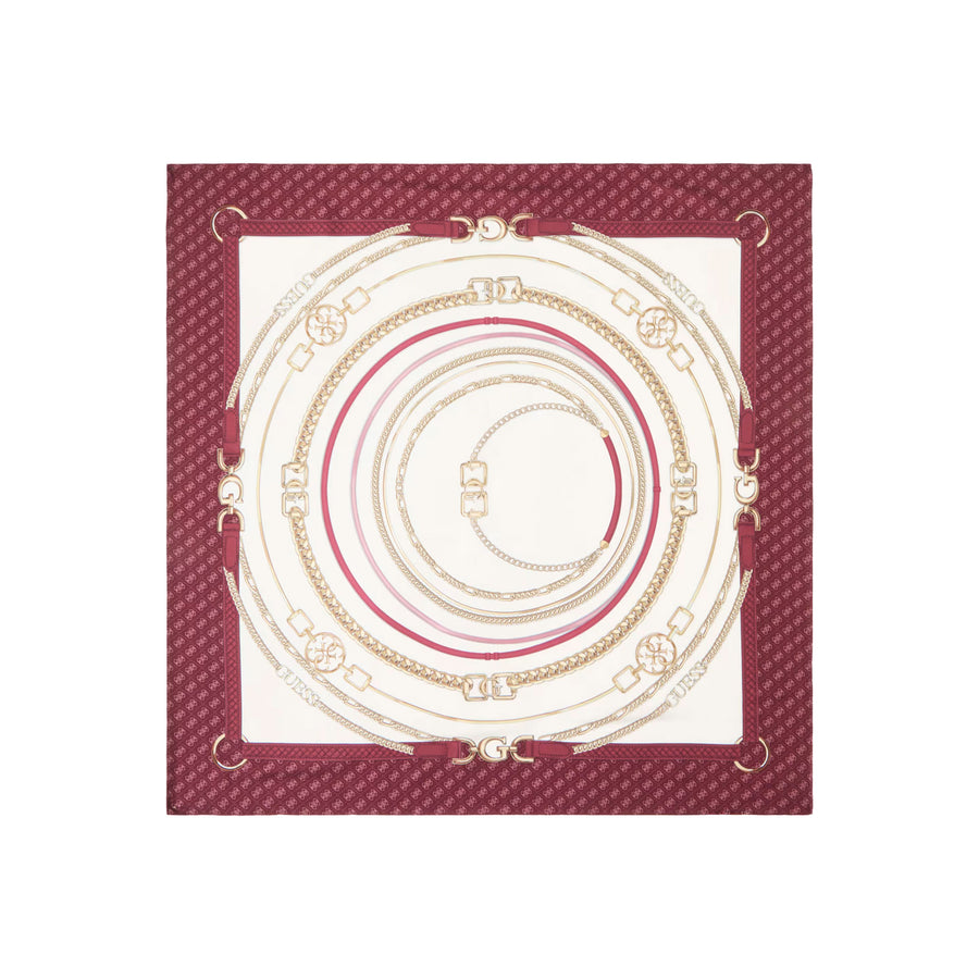 Foulard Guess donna 90X90 Poly bordeaux