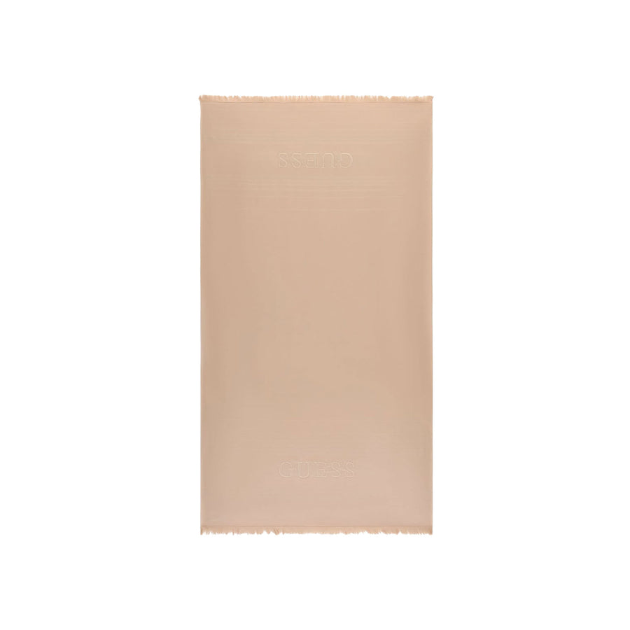 Telo mare Guess donna con logo cotone terry beige