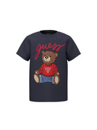 T-shirt Guess Bambino stampa bear blu