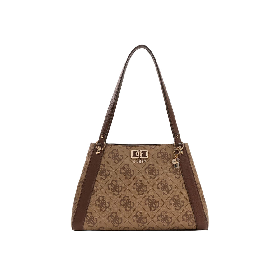 Borsa shopper Guess donna Girlfriend Carryall Karnilla logo latte/moro