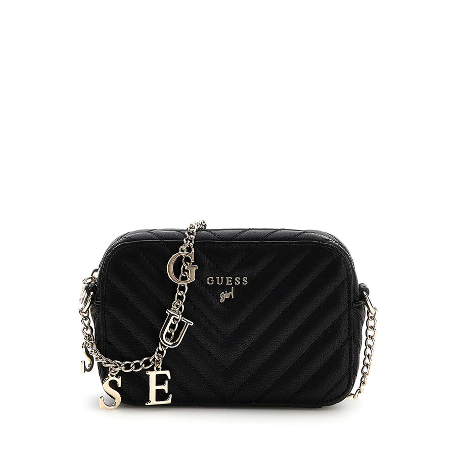Borsa a tracolla Guess Ragazza logo lettering nero multi