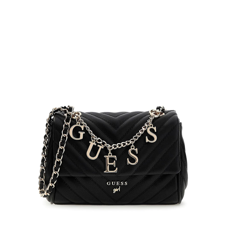 Borsa a tracolla Guess Ragazza con patta logo lettering nero multi