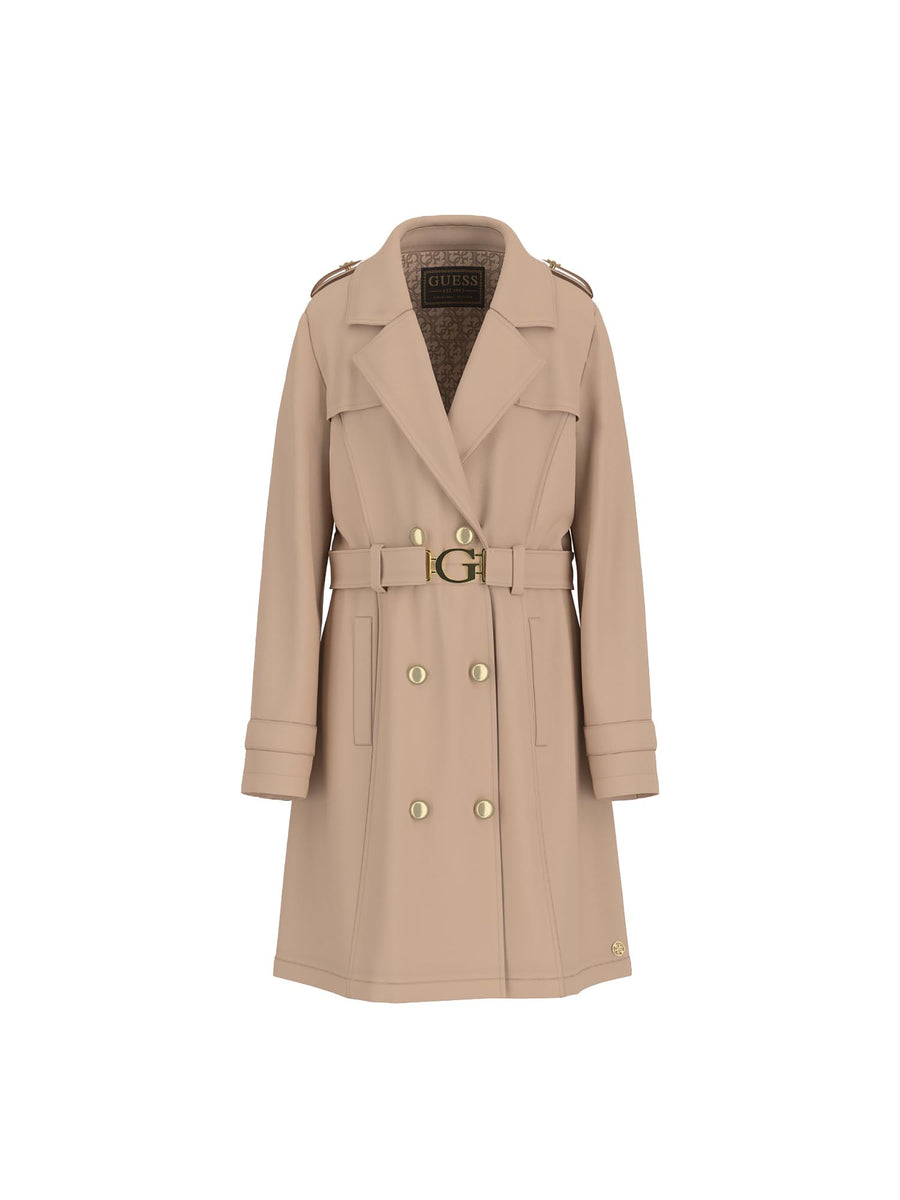 Trench Guess Ragazza doppiopetto canvas sabbia