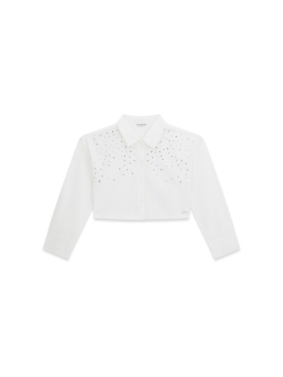 Camicia Guess Bambina boxy in popeline bianco