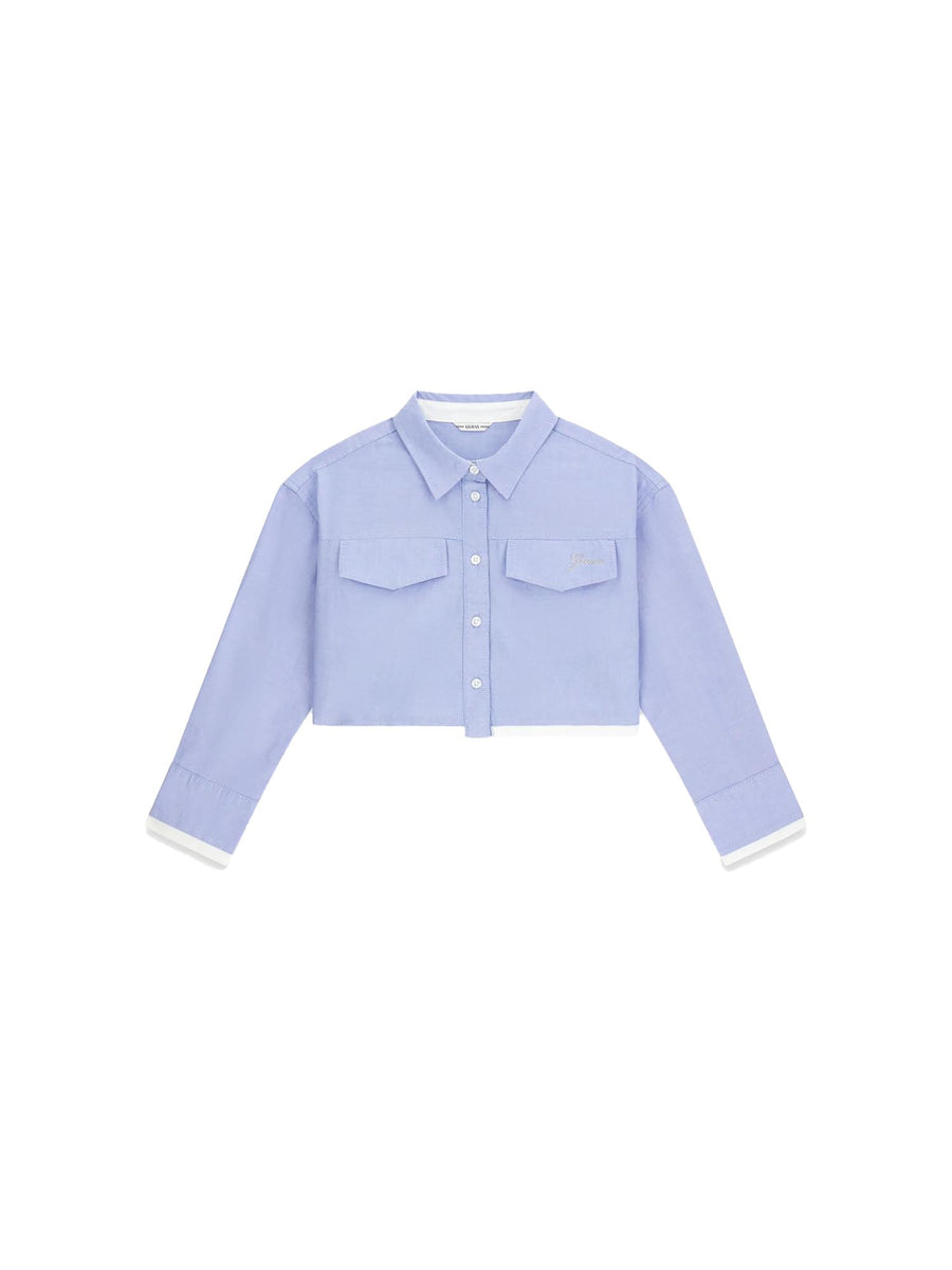 Camicia Guess Bambina boxy oxford celeste