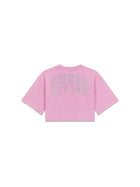 T-shirt Guess Bambina oversize crop rosa