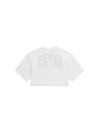 T-shirt Guess Bambina oversize crop bianco