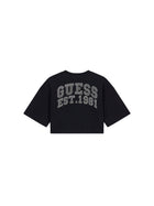 T-shirt Guess Bambina oversize crop nero