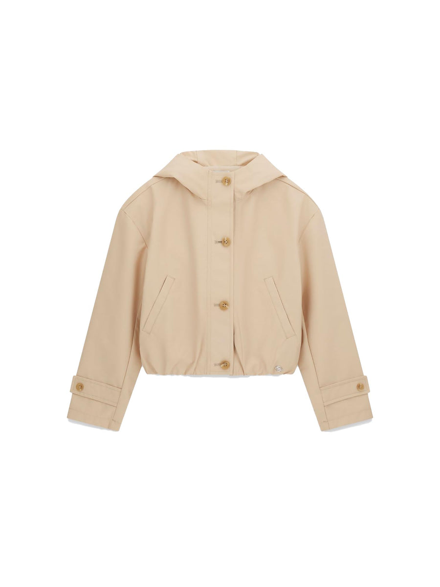 Giubbino Guess Bambina oversize con bottoni in twill beige