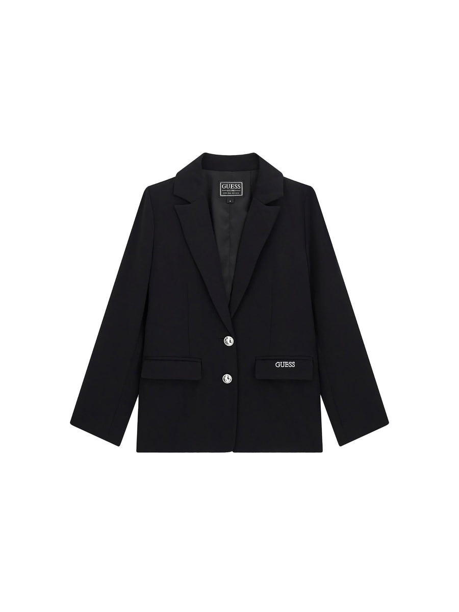 Blazer Guess Ragazza con bottoni e logo in twill nero