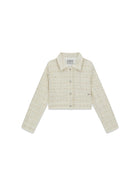 Giacca Guess Ragazza con bottoni in tweed lurex sabbia