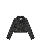 Giacca Guess Ragazza con bottoni in tweed lurex nero