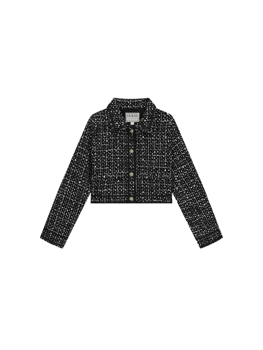Giacca Guess Ragazza con bottoni in tweed lurex nero