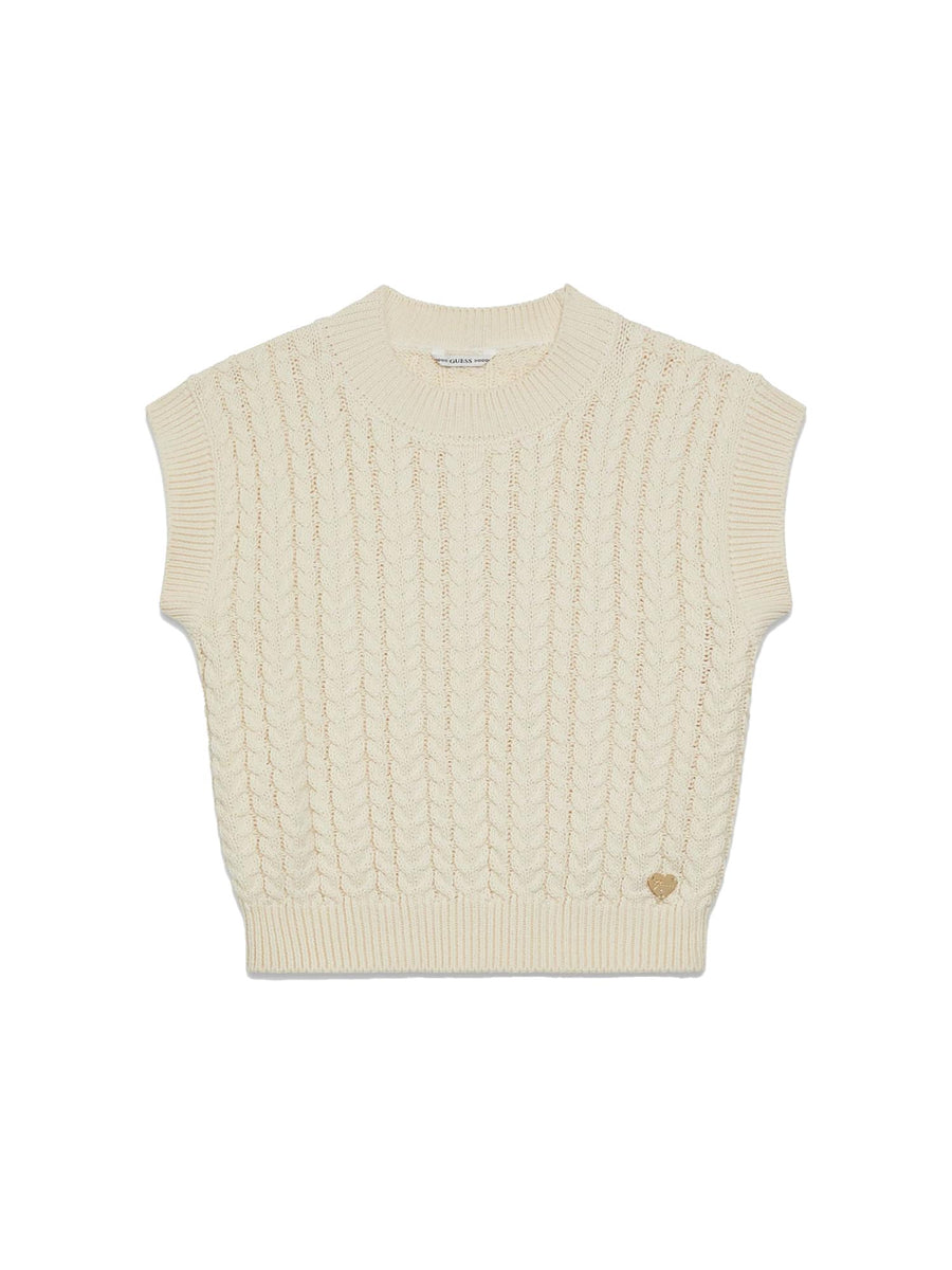 Gilet Guess Ragazza lavorato burro