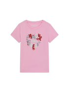 T-shirt Guess Bambina high low rosa
