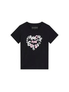 T-shirt Guess Bambina high low nero