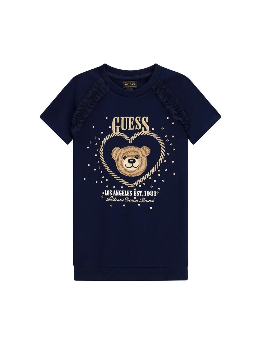 Abito Guess Bambina con ricamo bear blu