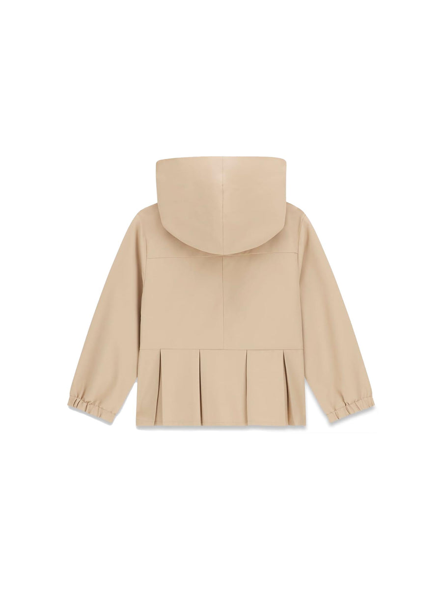 Giubbino Guess Bambina con zip e cappuccio canvas sabbia