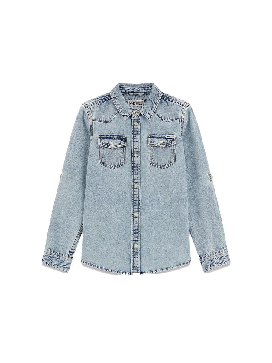 Camicia Guess Ragazzo in jeans denim chiaro