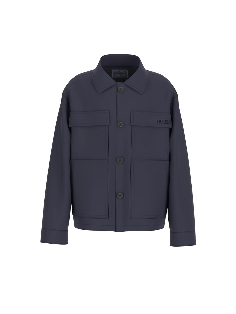 Giacca overshirt Guess Ragazzo canvas blu