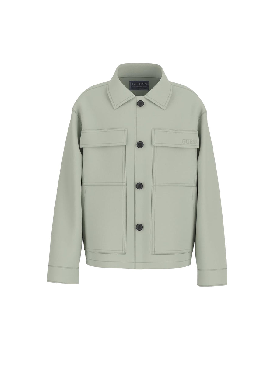 Giacca overshirt Guess Ragazzo canvas verde
