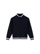 Felpa Guess Ragazzo zip allover logo blu