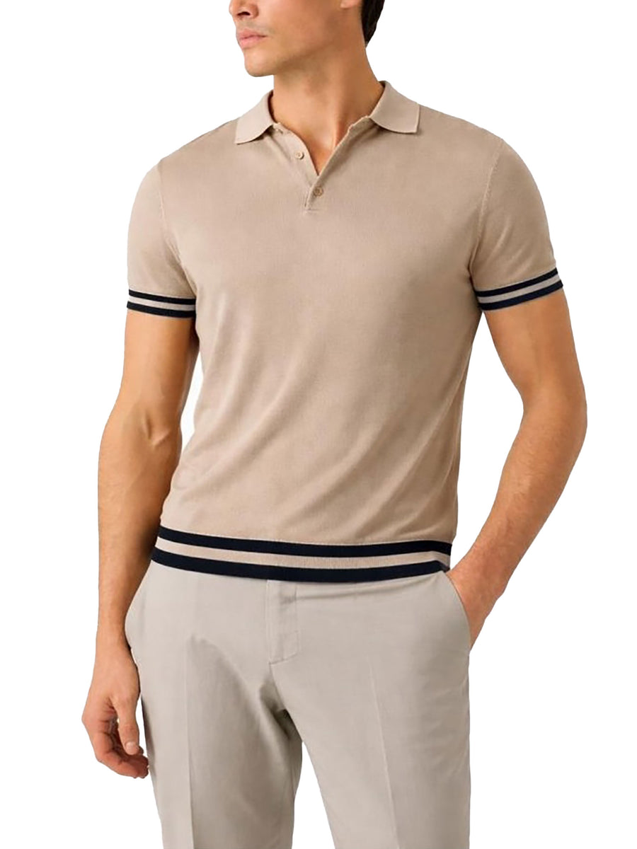 Polo Guess uomo manica corta larry sweater beige