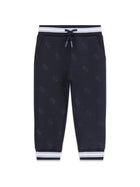 Pantalone Guess Bambino in tessuto scuba e logo allover blu