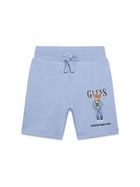 Shorts Guess Bambino logo bear terry celeste