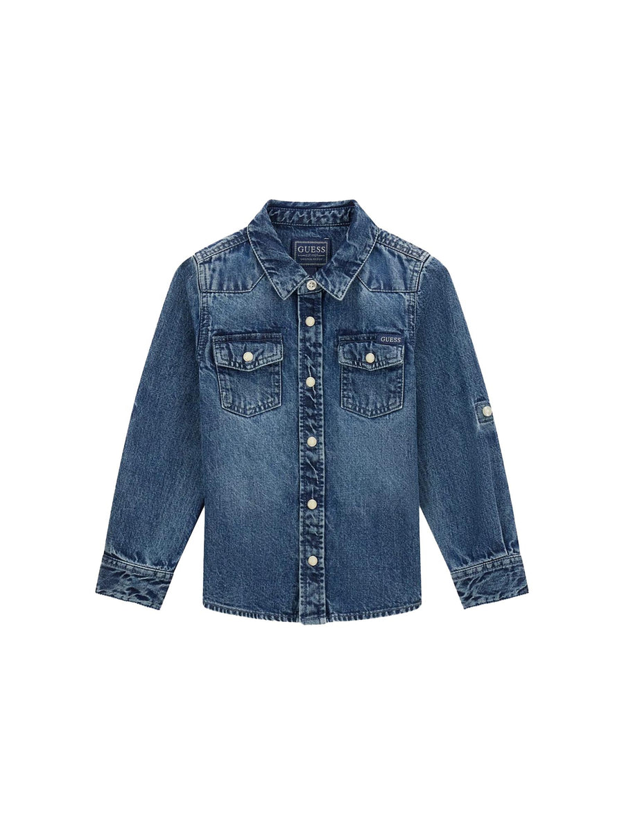 Camicia Guess Bambino in jeans denim medio