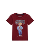 T-shirt Guess Neonato con logo bear vino