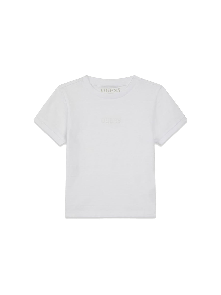 T-shirt Guess Neonato in jacquard jersey bianco