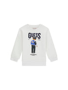 Felpa Guess Bambino logo bear bianco