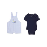 Completo Guess Neonato body e salopette blu