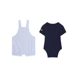 Completo Guess Neonato body e salopette blu