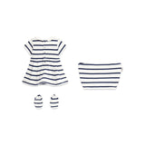 Completo Guess Neonata abito e booties bianco/blu