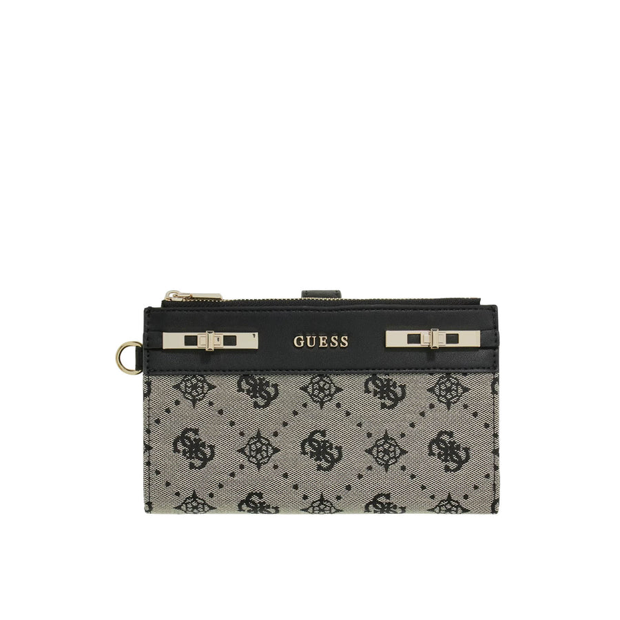 Portafogli Guess donna Double zip Melinda logo nero
