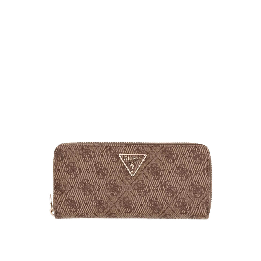 Portafogli Guess donna Zip L Laurel II logo latte/moro