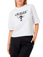 T-shirt Guess Donna boxy aurelie bianco