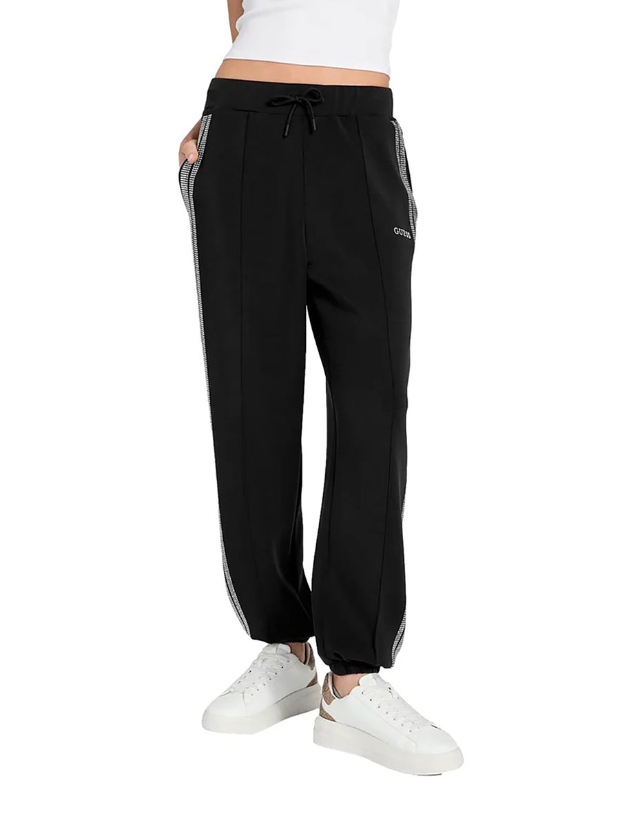 Pantalone jogger Guess Donna cuffed berthe nero